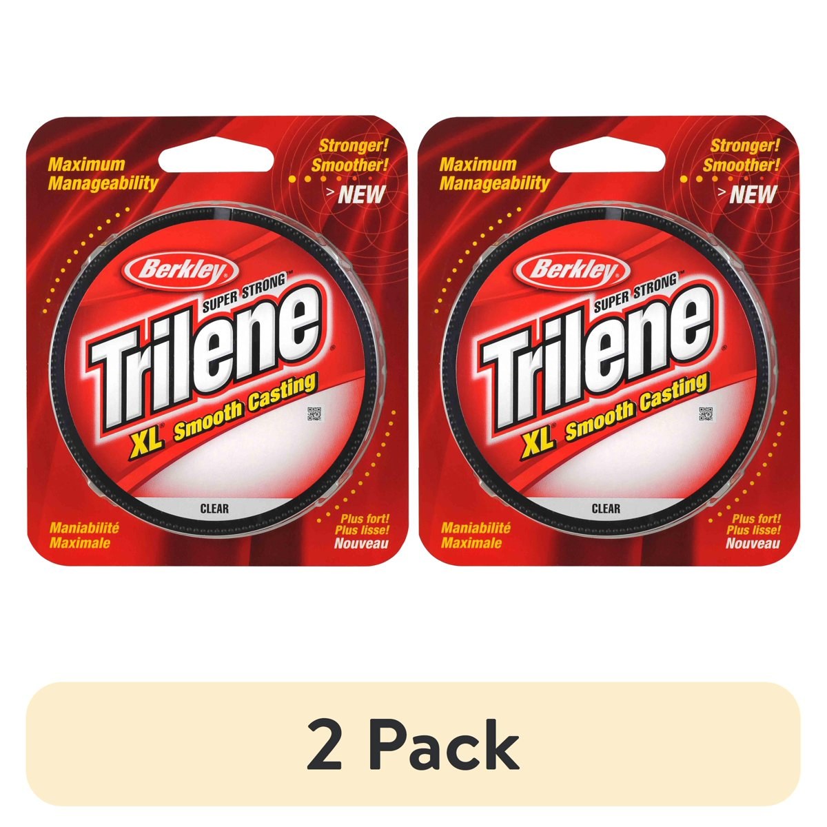 (2 pack) Berkley Trilene XL Monofilament Fishing Line, Clear, 4 lb Test Strength, 330 yd
