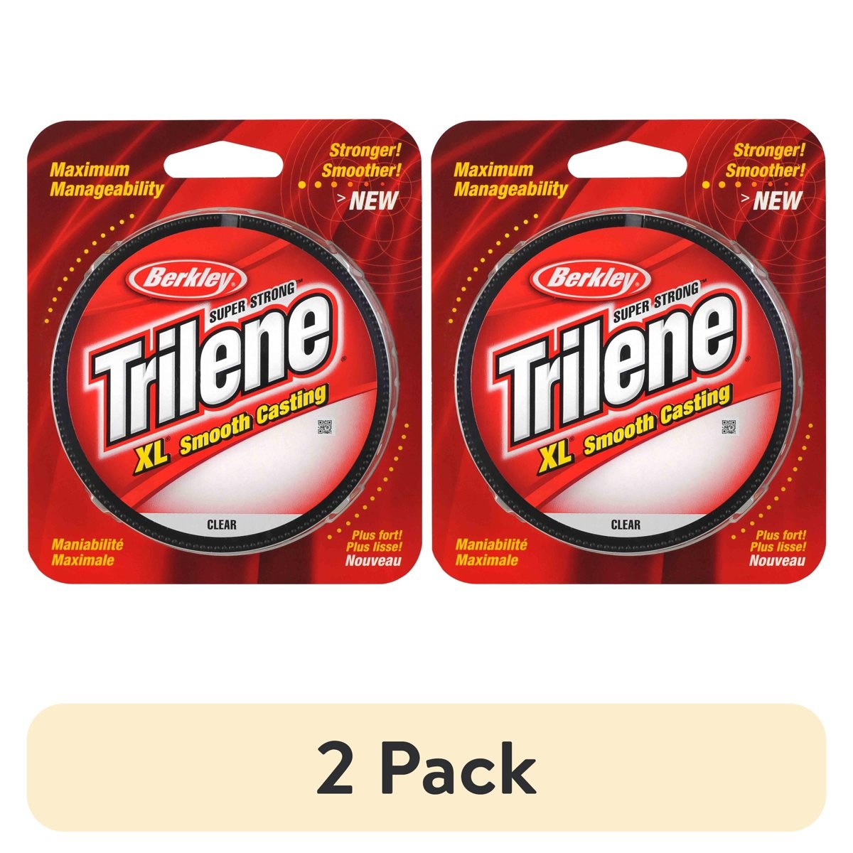 (2 pack) Berkley Trilene XL Monofilament Fishing Line, Clear, 6 lb Test Strength, 330 yd