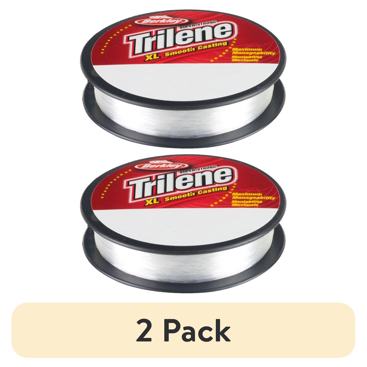 (2 pack) Berkley Trilene XL Monofilament Fishing Line, Clear, 8 lb Test Strength, 330 yd