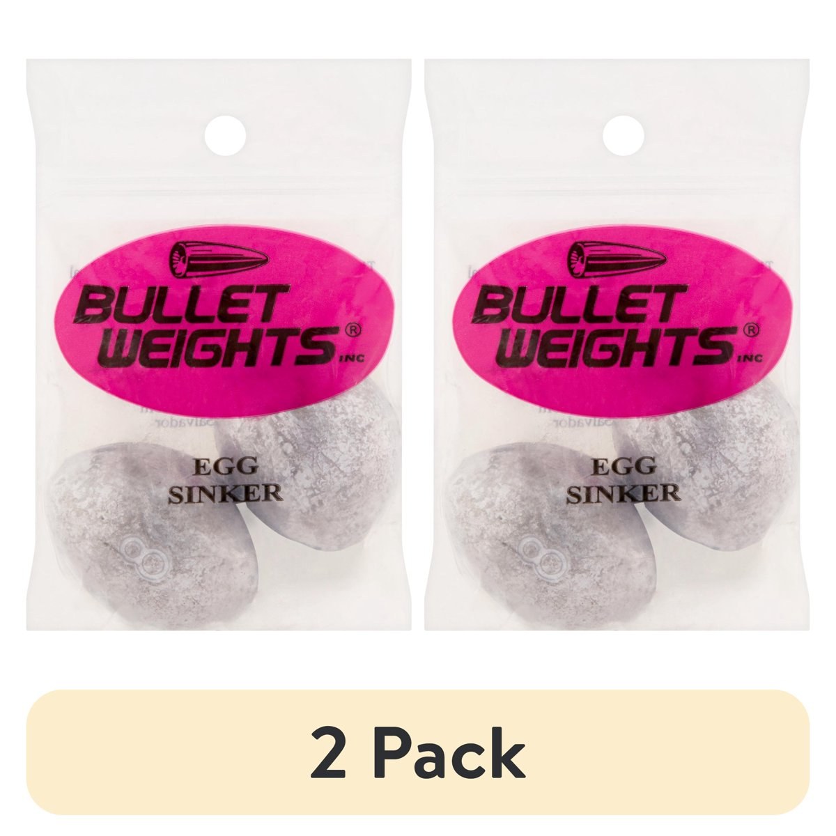 (2 pack) Bullet Weights Egg Sinkers 8 Oz., 2 sinkers