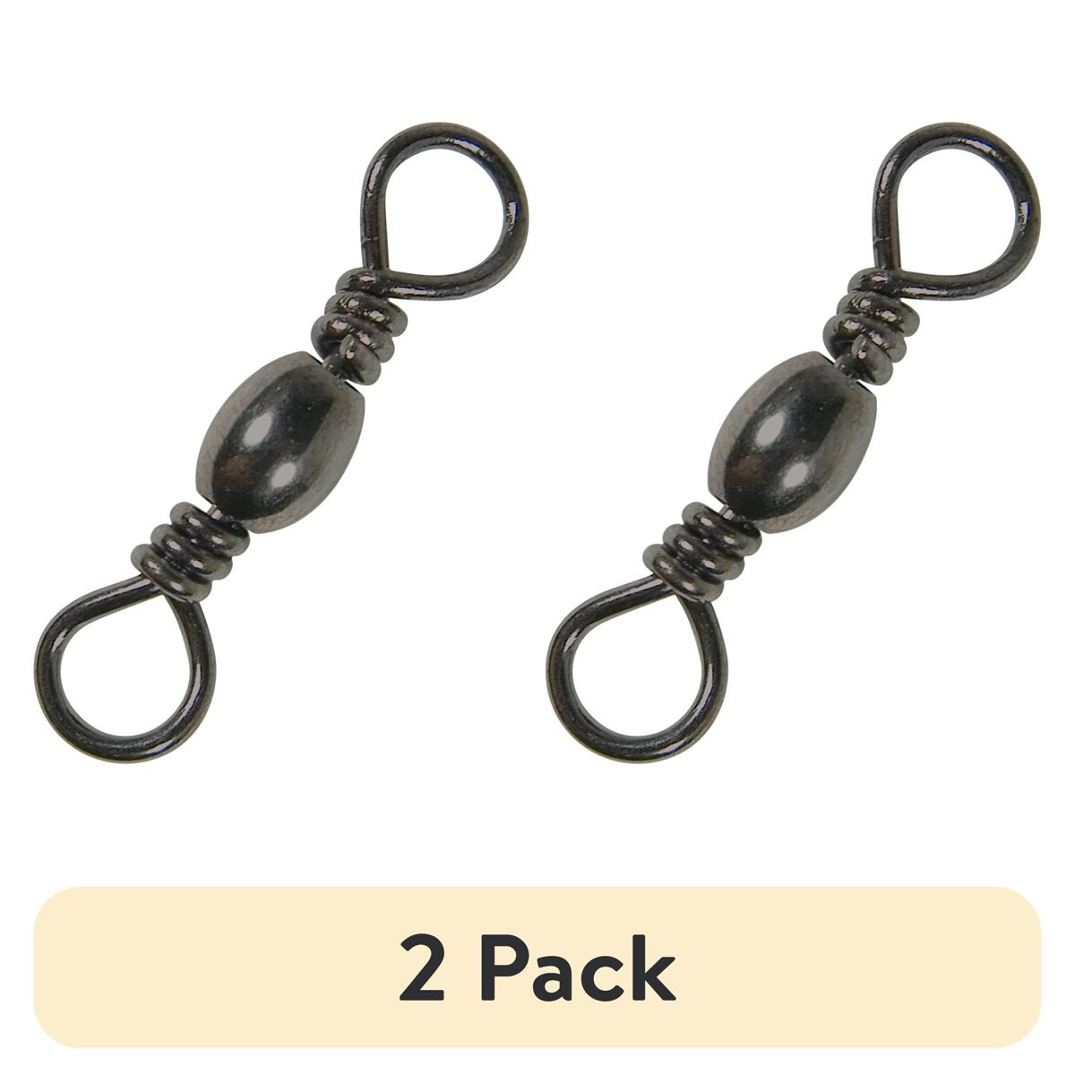 (2 pack) Eagle Claw Lazer Sharp Barrel Swivel, Black, Size 7, 35 Pack