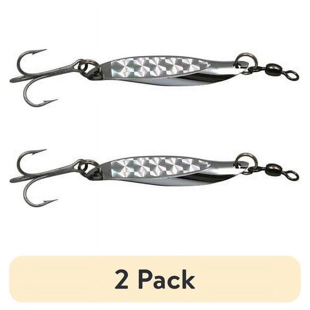 (2 pack) Tsunami Shockwave 3/4 oz Chrome Spoon Fishing Lure with Silver Prism for Saltwater