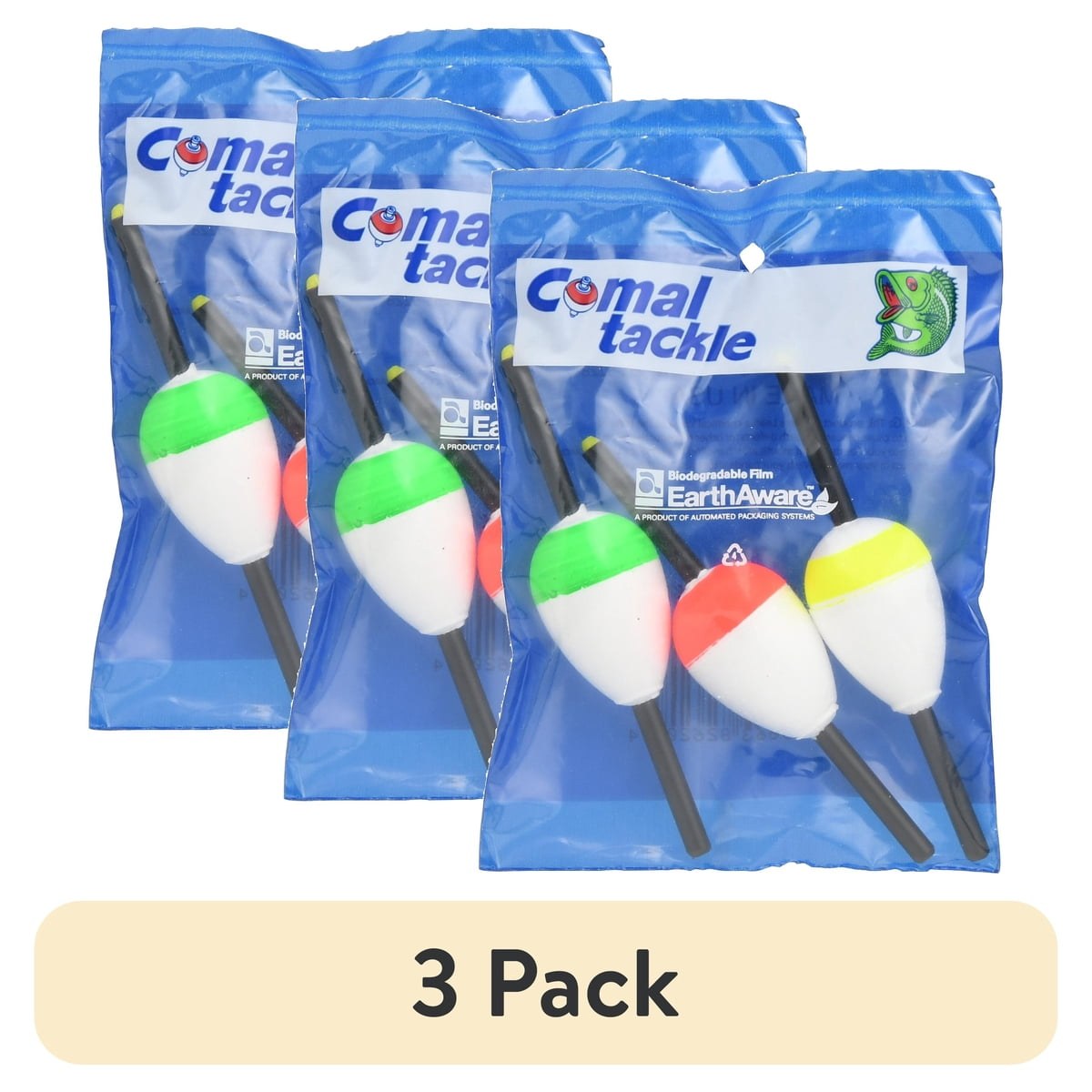 (3 pack) Comal Pear Slip Stick Fishing Bobbers 1.5-Inch 3-Pack