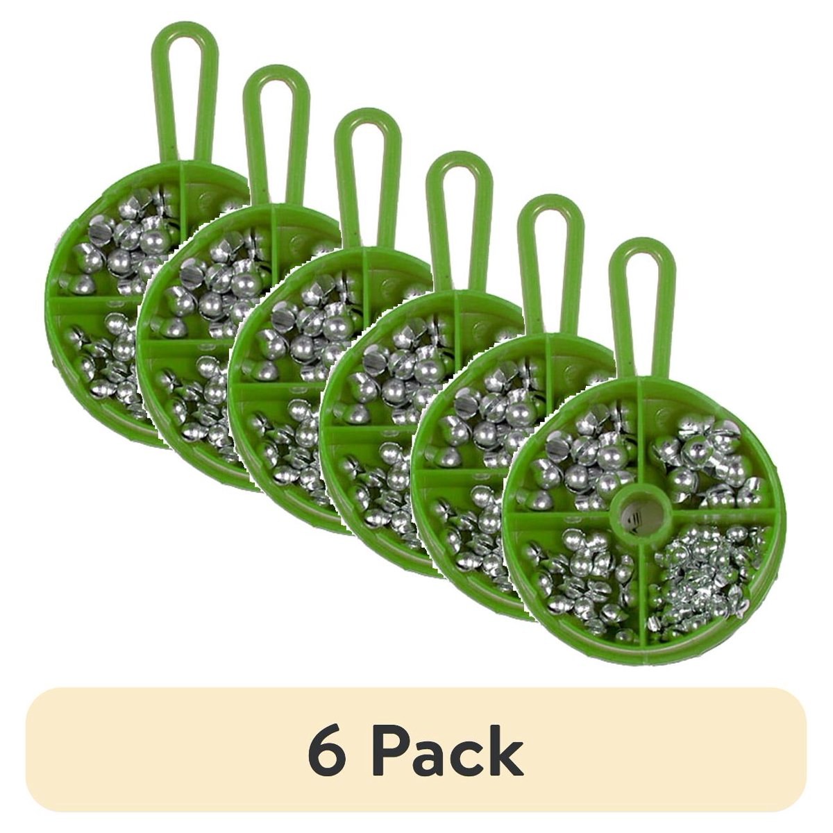 (6 pack) Eagle Claw Removal Split Shot Sinker Dial Pack Assortment, Tin Weight