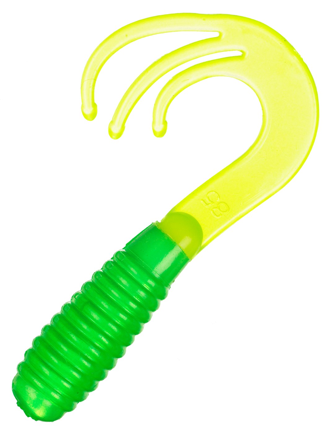 Bass Pro Shops Crappie Maxx Triple Ripple Grub - 2" - 17 Pack - Lime Chartreuse