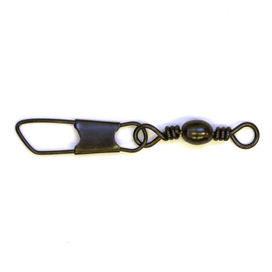 Eagle Claw 01042-012 Barrel Swivel, Sz12 w/Safety, Black, 7-Pack