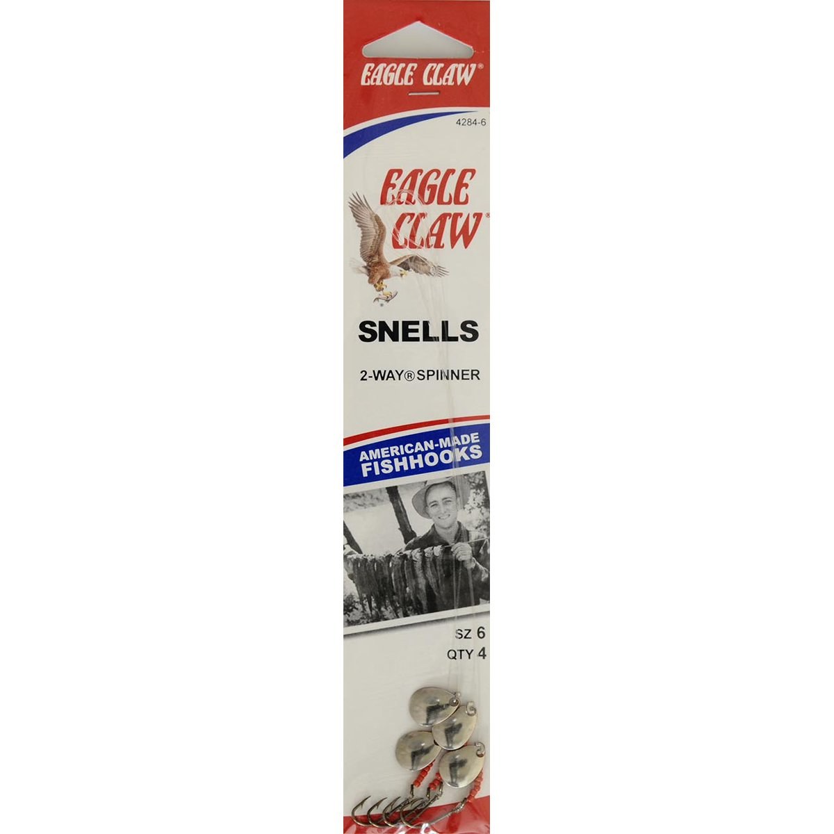 Eagle Claw 4284H-6 2-Way Spinner Snell, Bronze, Size 6, 4 Pack