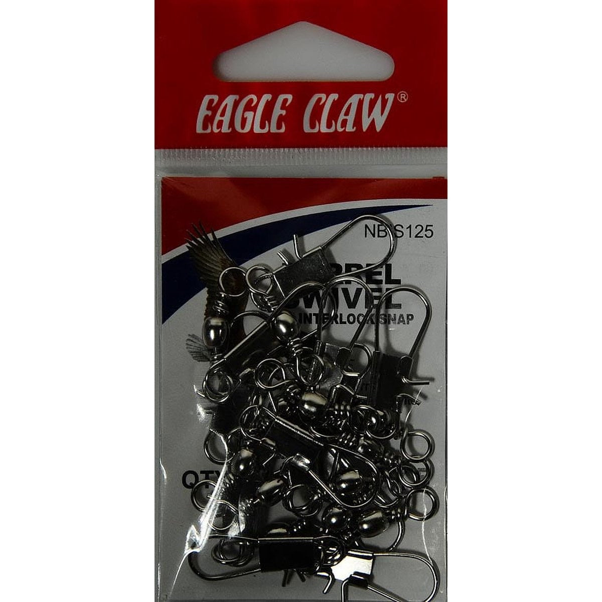 Eagle Claw Barrel Swivel with Interlock Snap, Nickel, Size 5