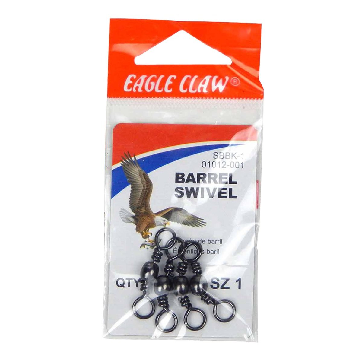 Eagle Claw Black Barrel Swivels Size 1 Pack of 4, 01012-001