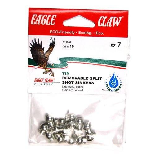 Eagle Claw Fishing, NLRS7 Tin Split Shot, Size 7 Weight