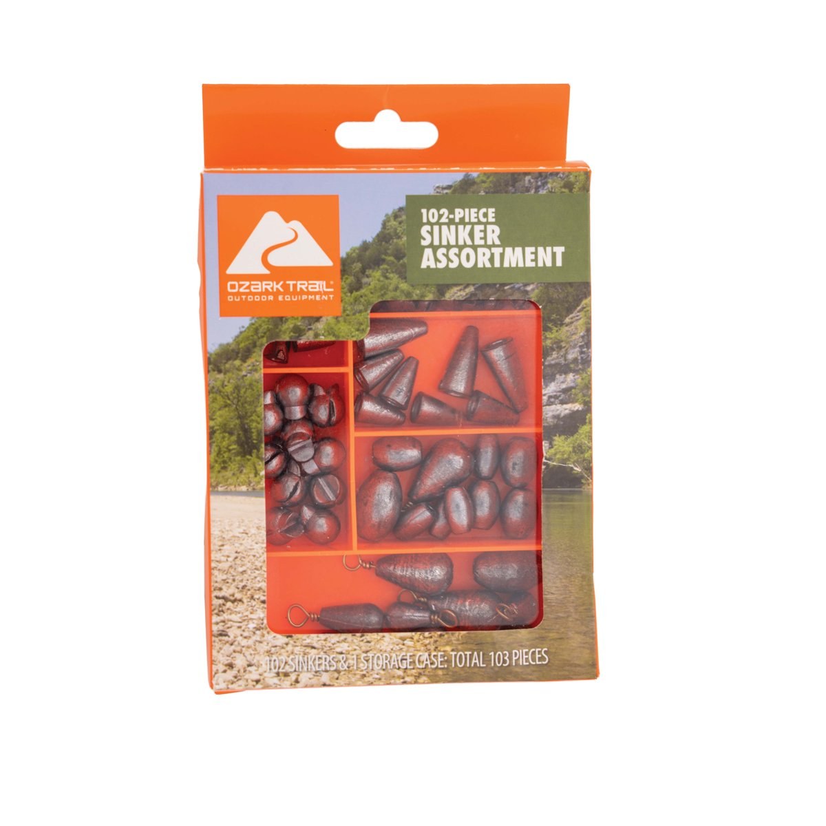 Ozark Trail Fishing Sinker Assortment, 102-Count