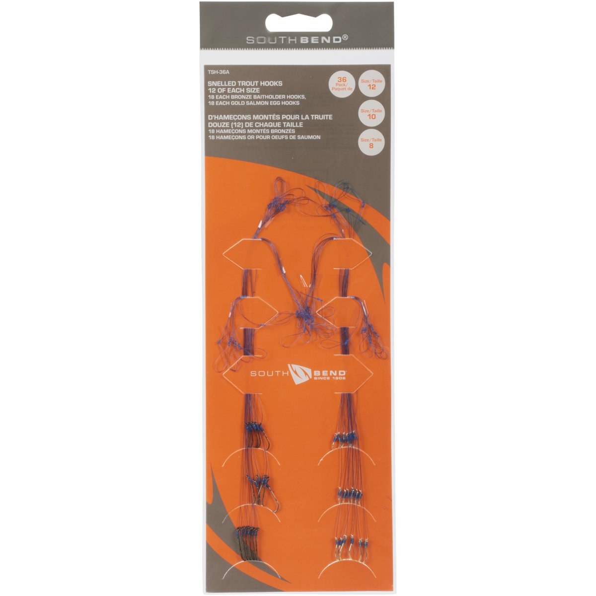 South Bend Snelled Trout Hooks Assortment Fishing Hooks 36ct Pack