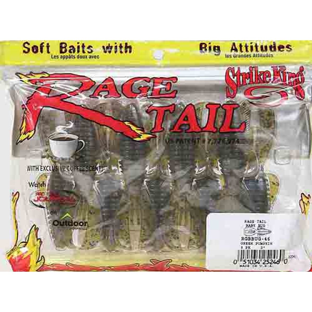Strike King Rage Baby Bug 3" Green Pumpkin Soft Bait Lure