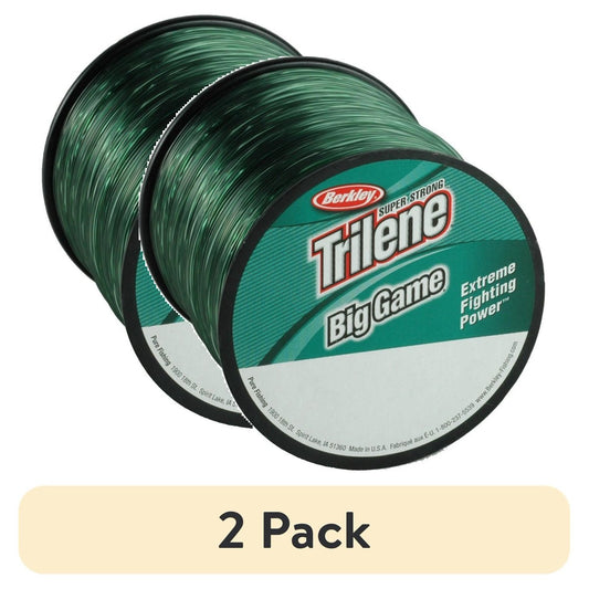 (2 pack) Berkley Trilene Big Game Monofilament Fishing Line, Green, 10 lb Test Strength, 1500 yd
