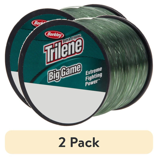 (2 pack) Berkley Trilene Big Game Monofilament Fishing Line, Green, 20 lb Test Strength, 650 yd