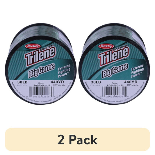 (2 pack) Berkley Trilene Big Game Monofilament Fishing Line, Green, 30 lb Test Strength, 440 yd