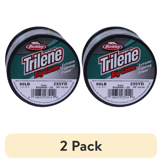 (2 pack) Berkley Trilene Big Game Monofilament Fishing Line, Green, 60 lb Test Strength, 235 yd