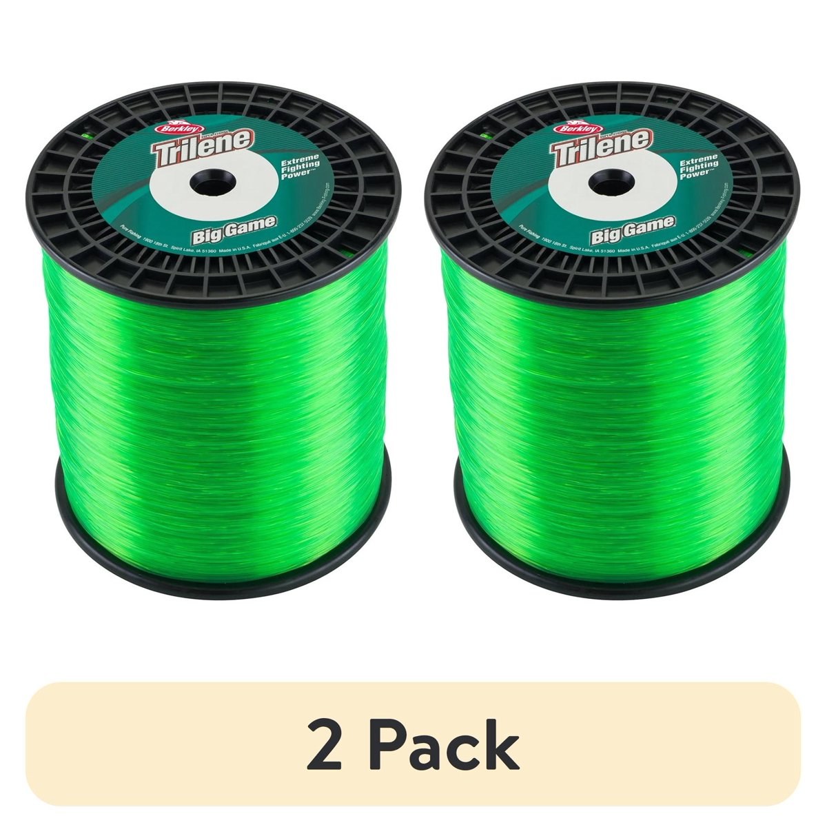(2 pack) Berkley Trilene Big Game Monofilament Fishing Line, Solar Collector, 20 lb Test Strength, 650 yd