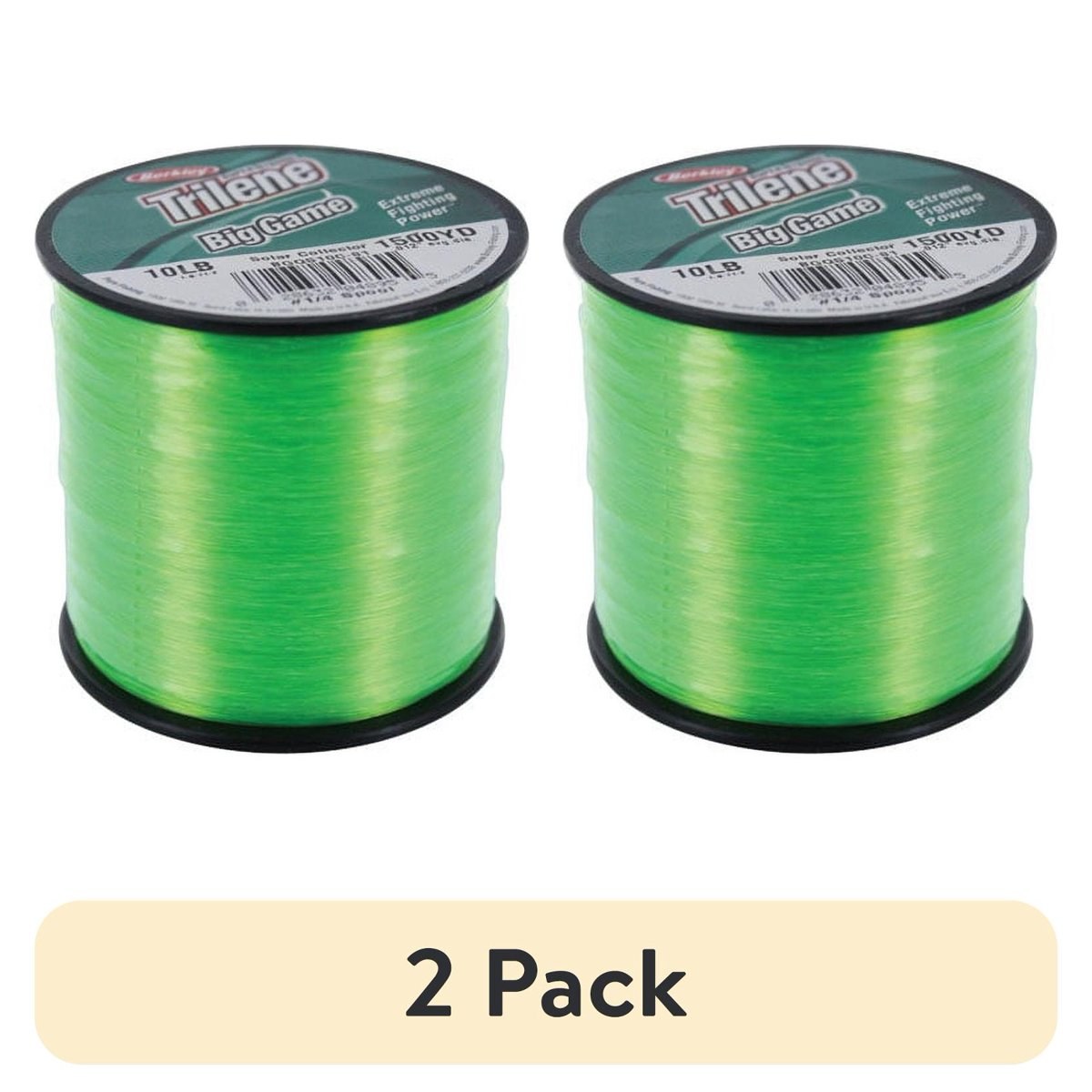 (2 pack) Berkley Trilene Big Game Monofilament Fishing Line, Solar Collector, 25 lb Test Strength, 595 yd