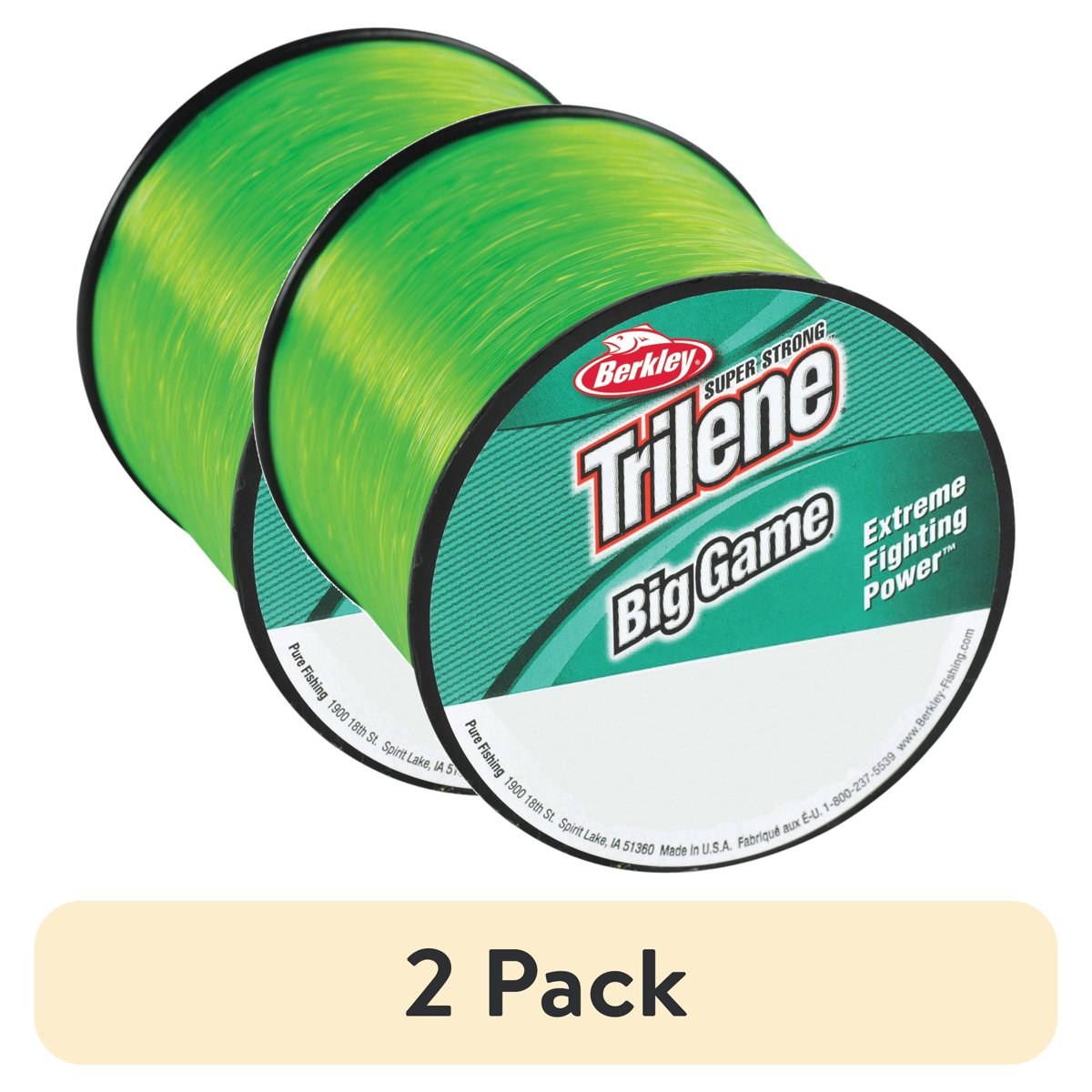 (2 pack) Berkley Trilene Big Game Monofilament Fishing Line, Solar Collector, 40 lb Test Strength, 370 yd