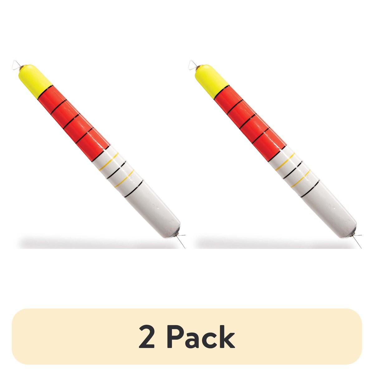(2 pack) Comal Spring Stick Fishing Bobber, Pear Shape, Red and White