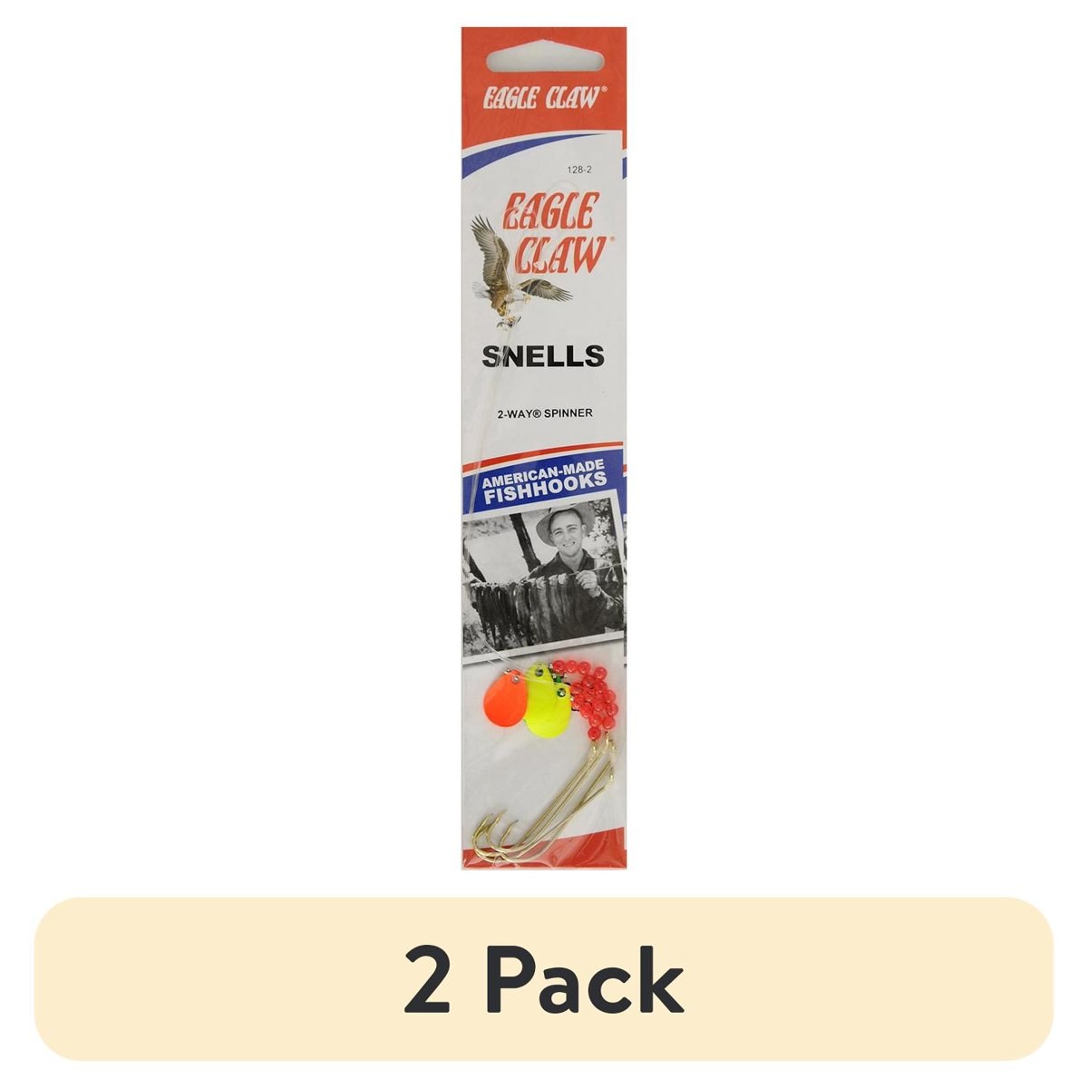 (2 pack) Eagle Claw 128H-2 2-Way Spinner, Color Blades, Gold, Size 2