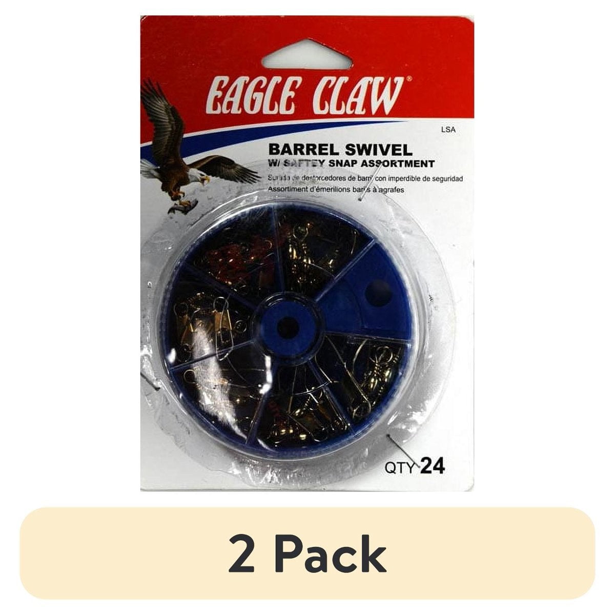 (2 pack) Eagle Claw Fishing, LSA Snap Swivel Assortment, Brass