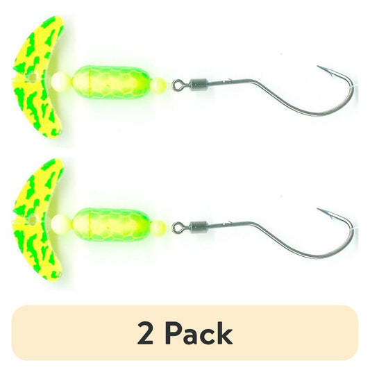 (2 pack) Mack's Lure Smile Blade Spindrift Walleye Chartruese Green Tiger Yellow 1