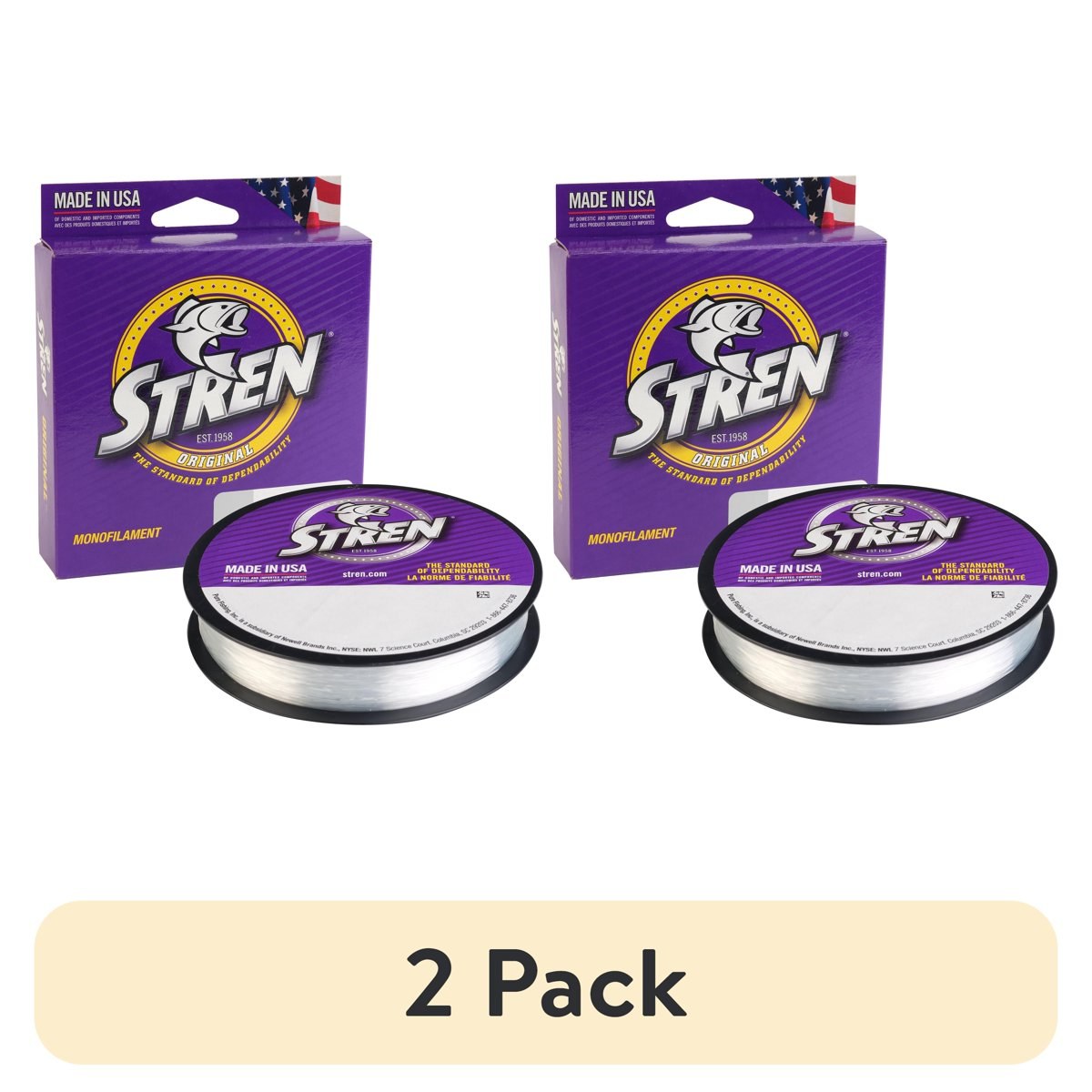 (2 pack) Stren Original Monofilament Fishing Line, Clear, 20 lb Test Strength, 270 yd