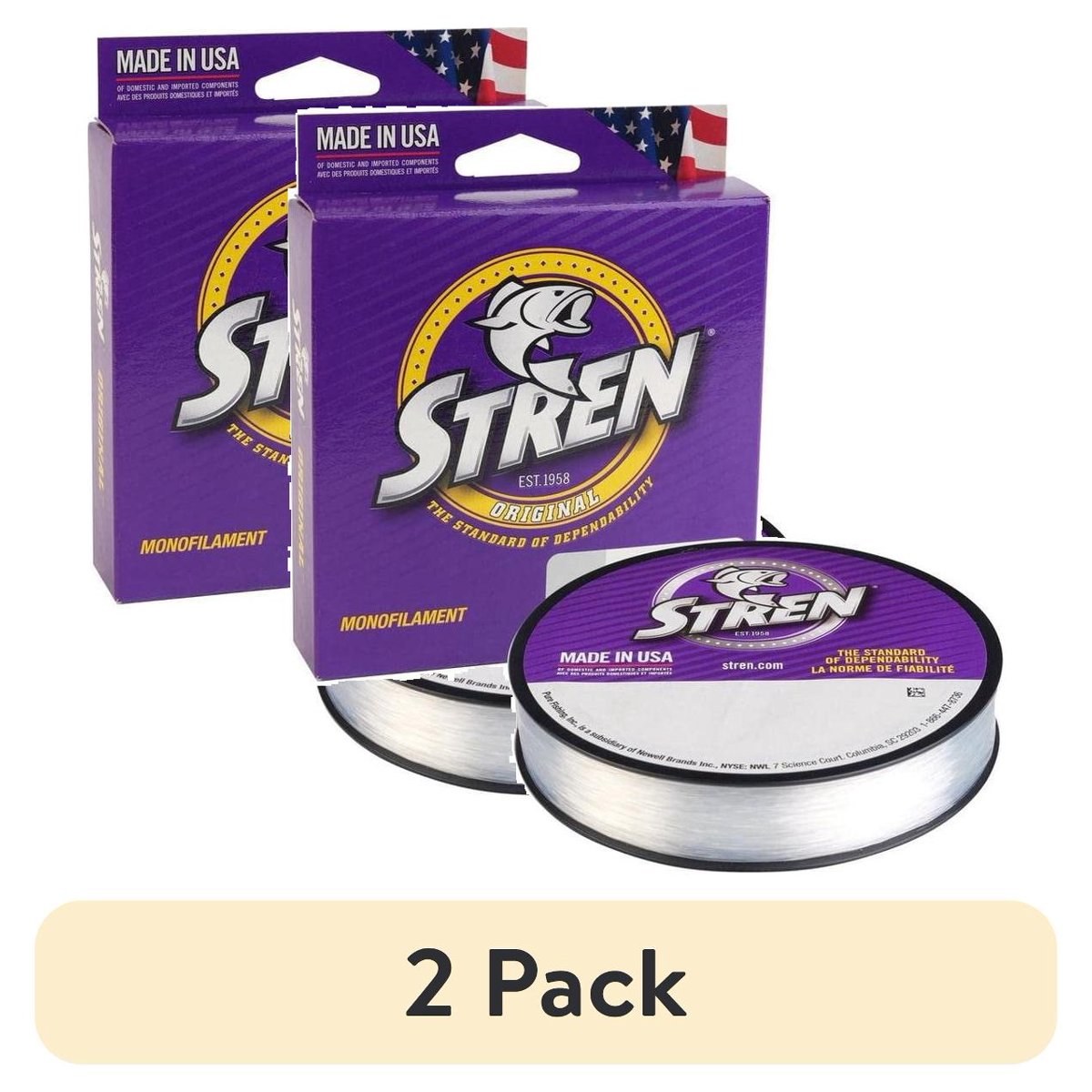 (2 pack) Stren Original Monofilament Fishing Line, Clear/Blue Fluorescent, 6 lb Test Strength, 330 yd