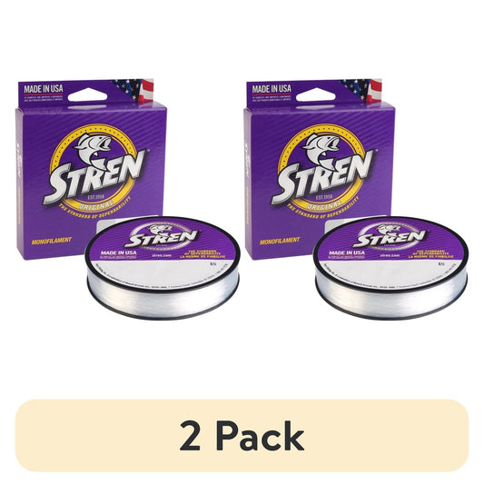 (2 pack) Stren Original Monofilament Fishing Line, Clear/Blue Fluorescent, 8 lb Test Strength, 330 yd