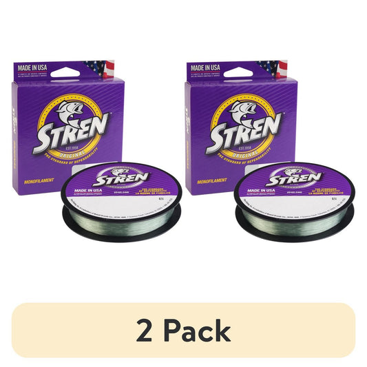 (2 pack) Stren Original Monofilament Fishing Line, Lo-Vis Green, 8 lb Test Strength, 330 yd