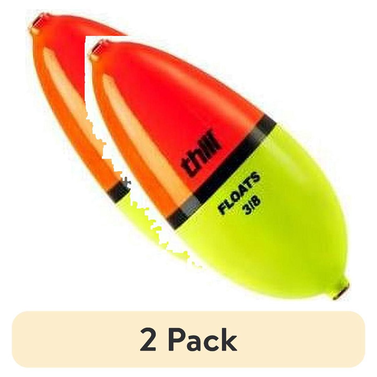 (2 pack) Thill Wobble Bobber Topwater Fishing Float 1/4 oz. Orange Yellow