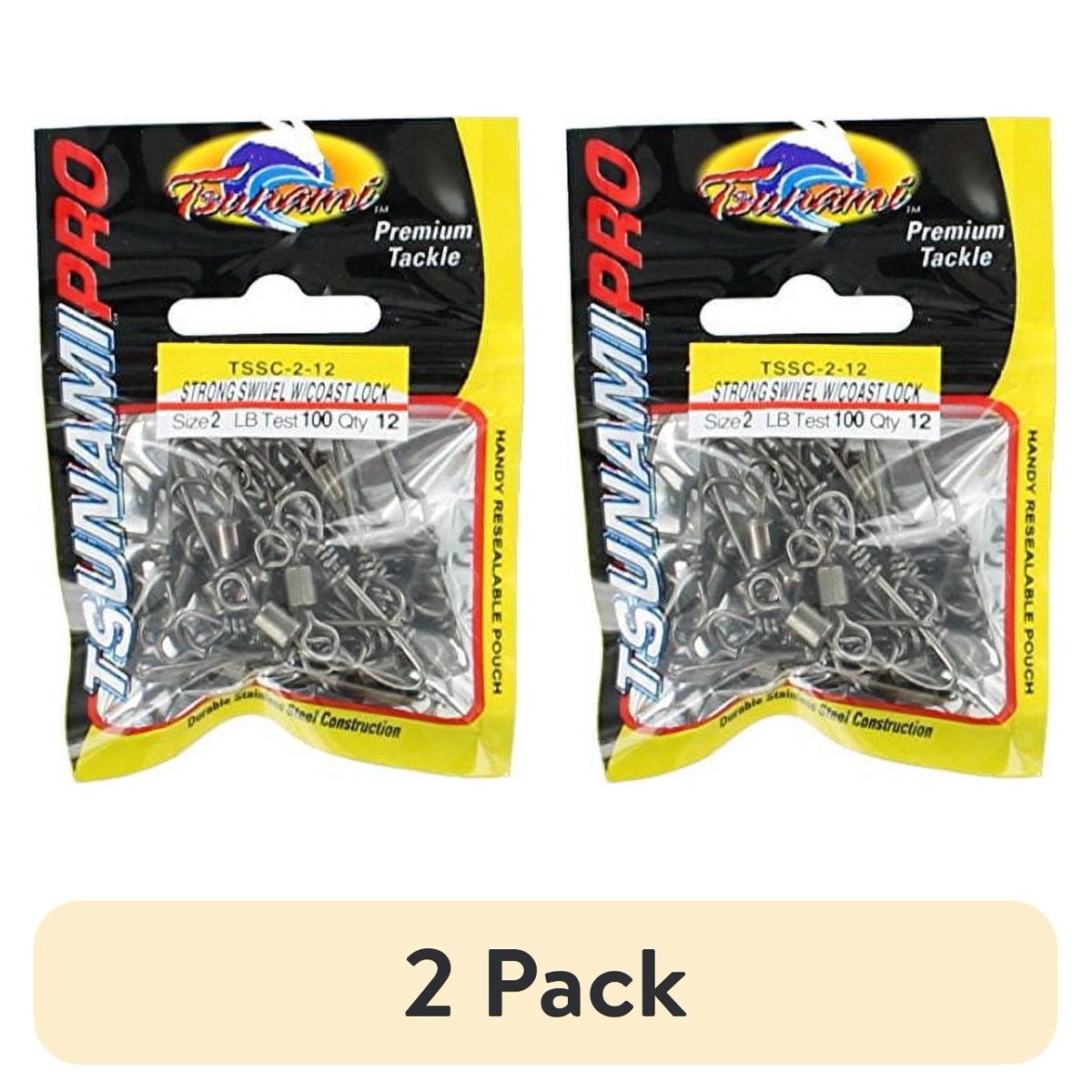 (2 pack) Tsunami Pro Power Snap Swivel with Coast Lock Terminal Fishing Tackle