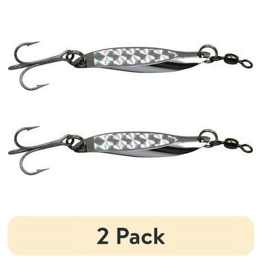 (2 pack) Tsunami Shockwave 3/4 oz Chrome Spoon Fishing Lure with Silver Prism for Saltwater