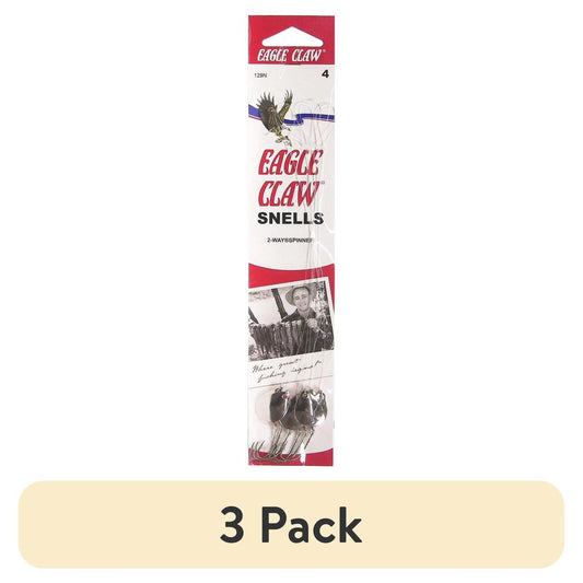 (3 pack) Eagle Claw 129NH-4 Spinner Snell, Bronze with Nickel Blades, Size 4