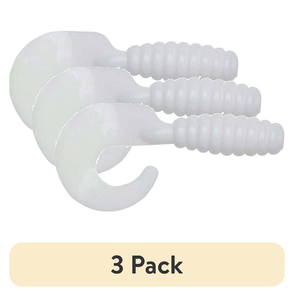 (3 pack) YUM Grub Soft Plastic 2" White 18 Count