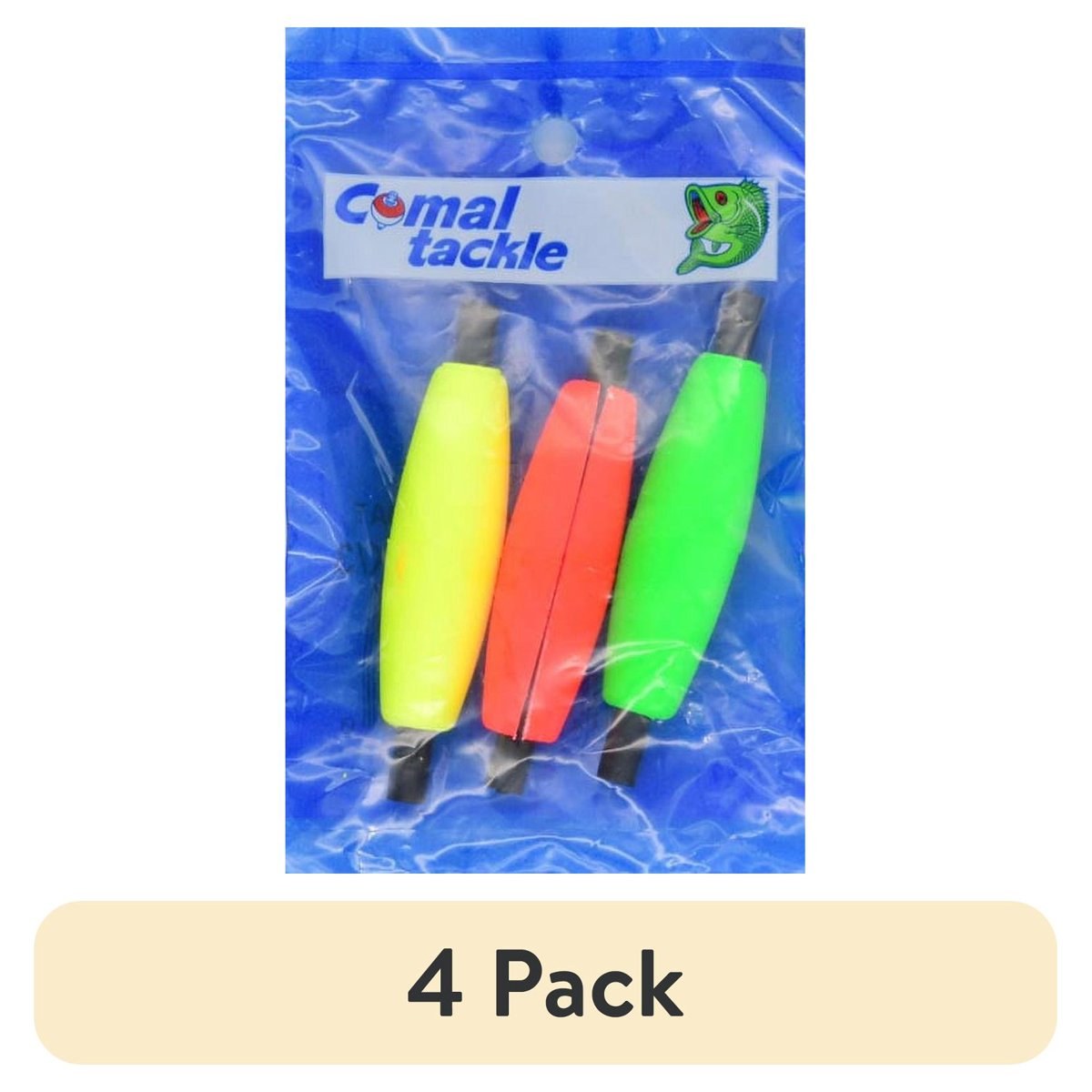 (4 pack) Comal Cigar Slotted Peg Fishing Bobbers, 3-Inch, 3-Pack