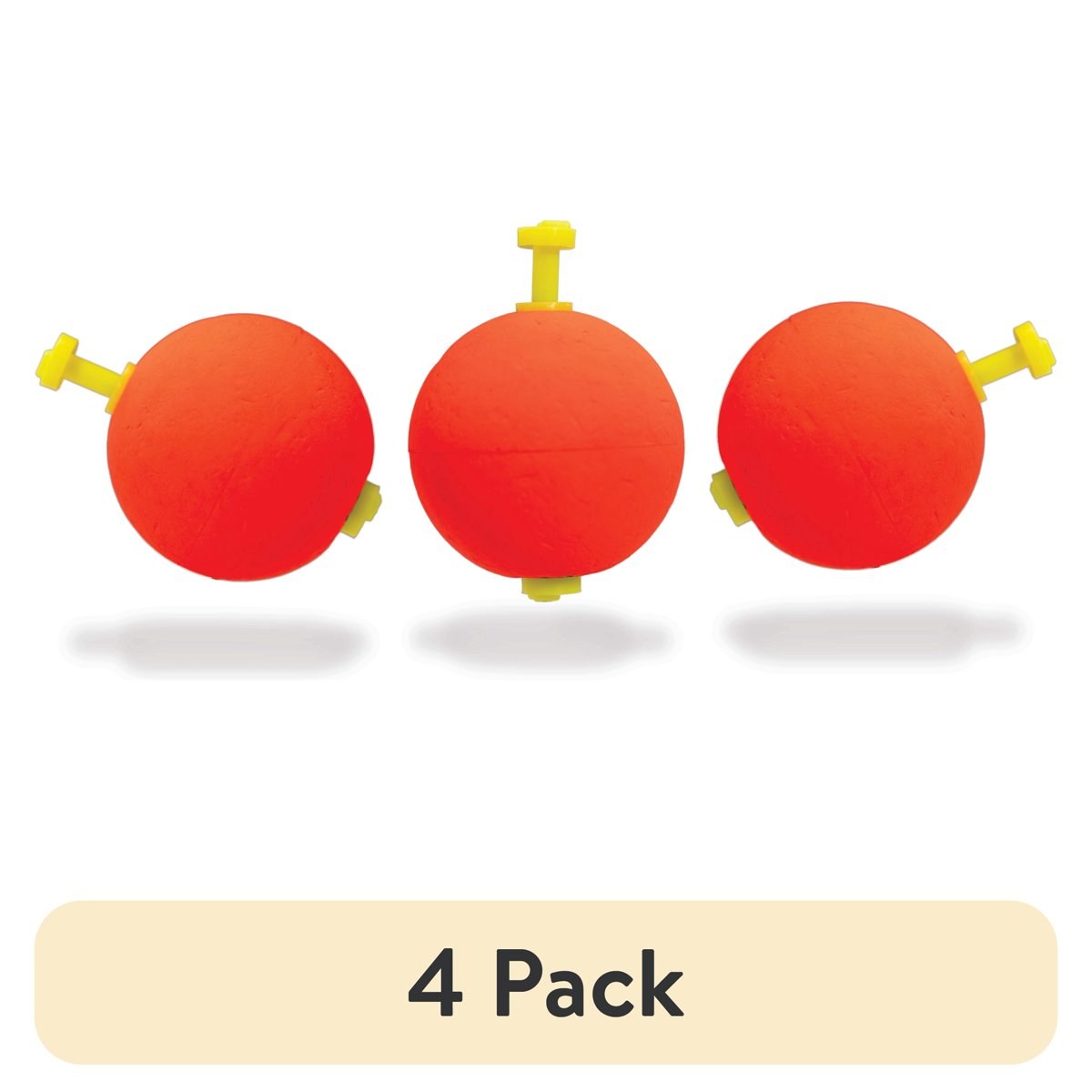 (4 pack) Comal Weighted Round Snap-on Fishing Bobber, Red