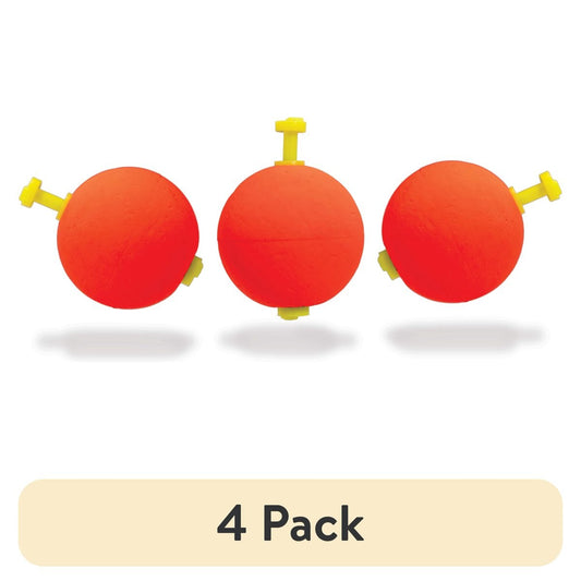 (4 pack) Comal Weighted Round Snap-on Fishing Bobber, Red