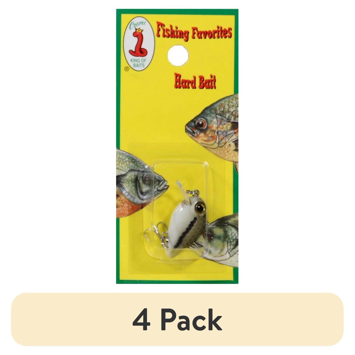 (4 pack) Creme 1" Ultra Lite Crankbait, Baby Bass, 1/10 oz.