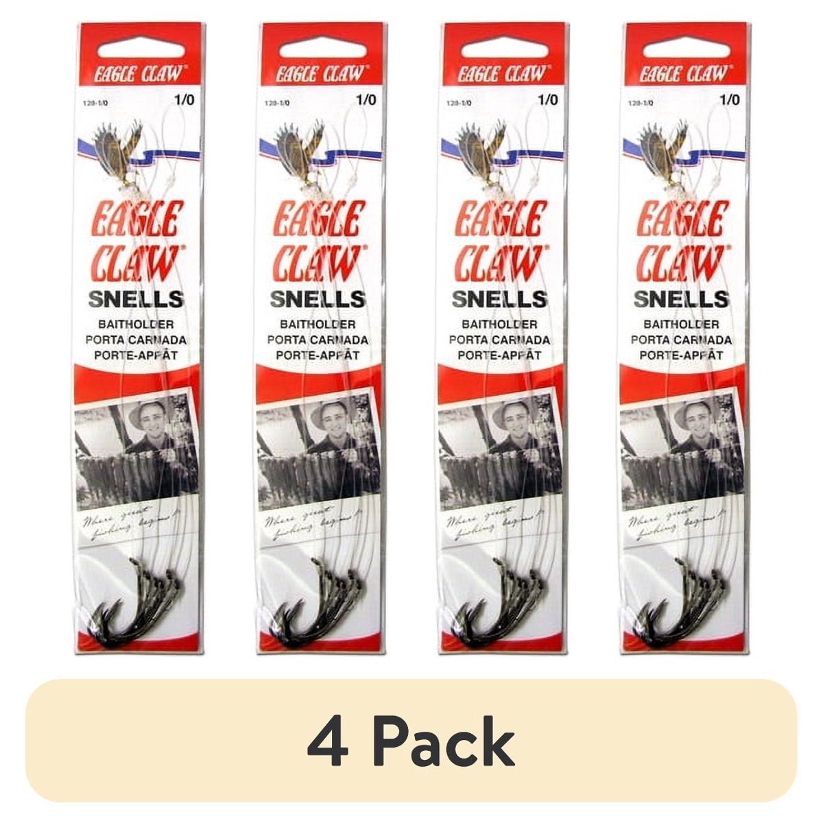 (4 pack) Eagle Claw Baitholder Fishing Hook