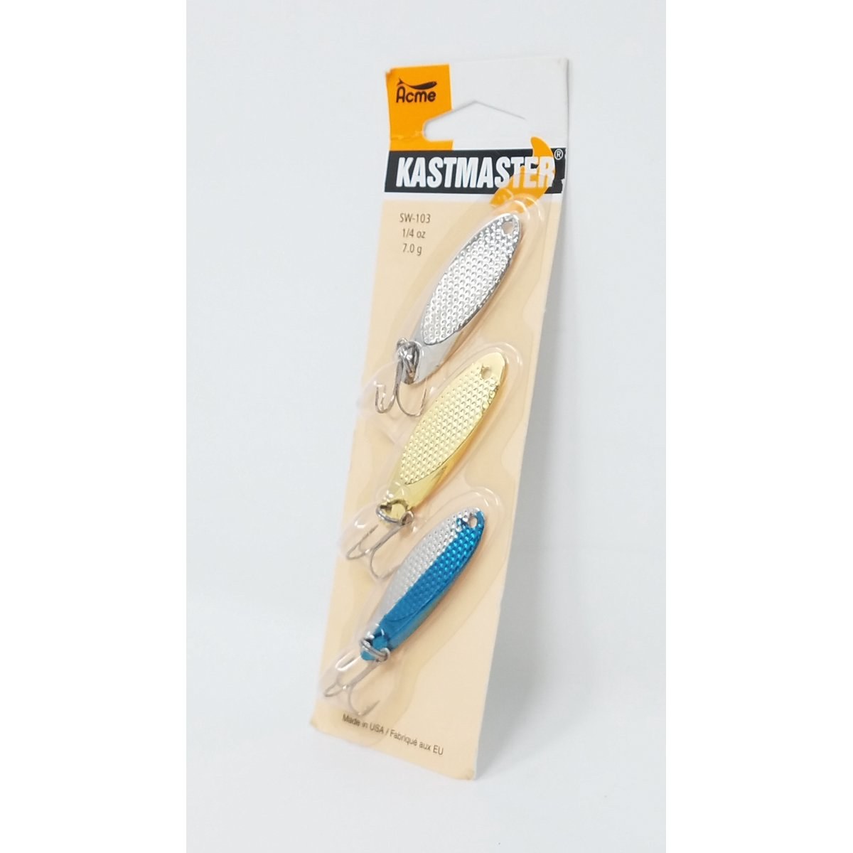 Acme Tackle Freshwater Kastmaster Hammered Spoon Assortment, 3pk, Lake