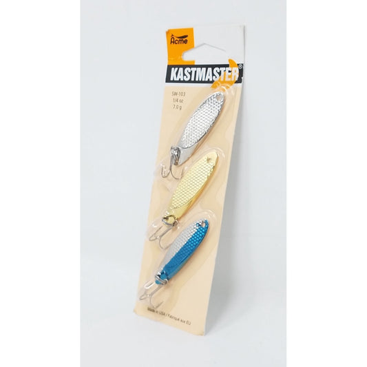 Acme Tackle Freshwater Kastmaster Hammered Spoon Assortment, 3pk, Lake
