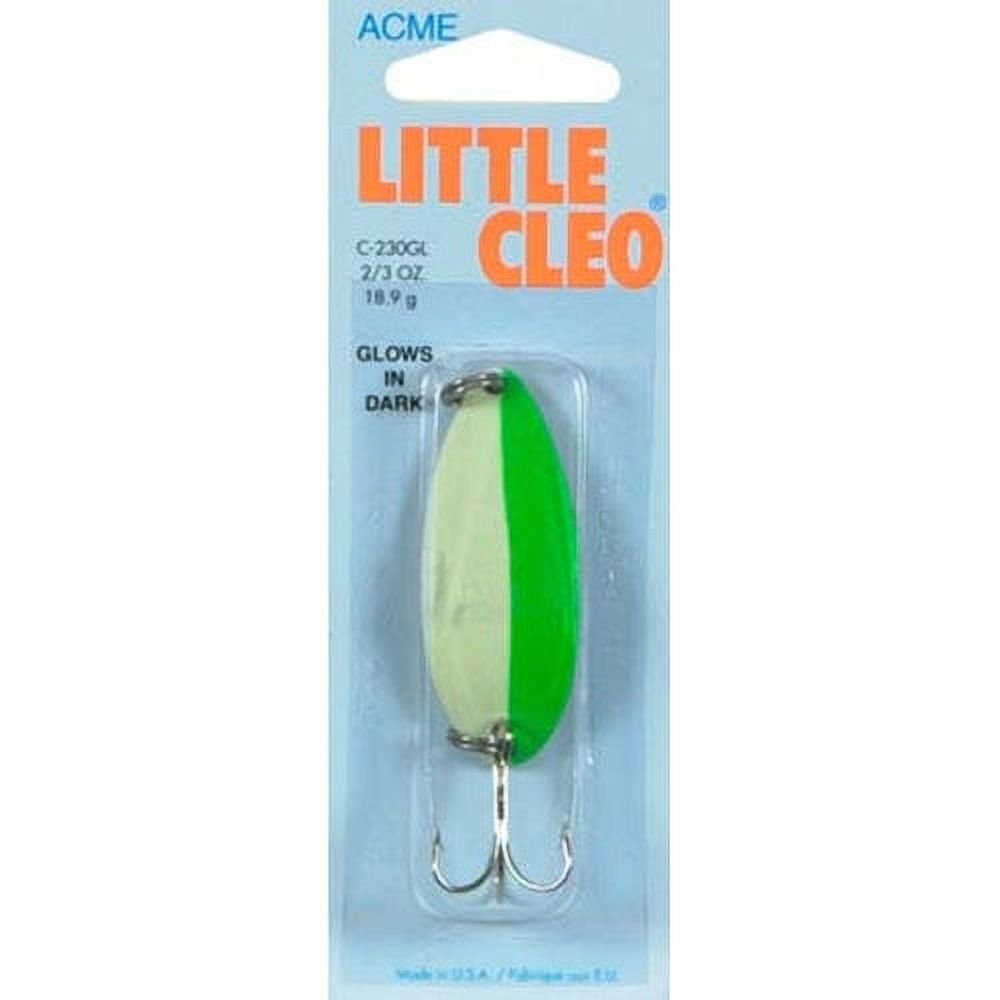 Acme Tackle Little Cleo Fishing Spoon Glow & Green 2/3 oz.