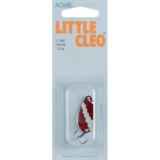 Acme Tackle Little Cleo Spoon 1/8oz Red White Nickel