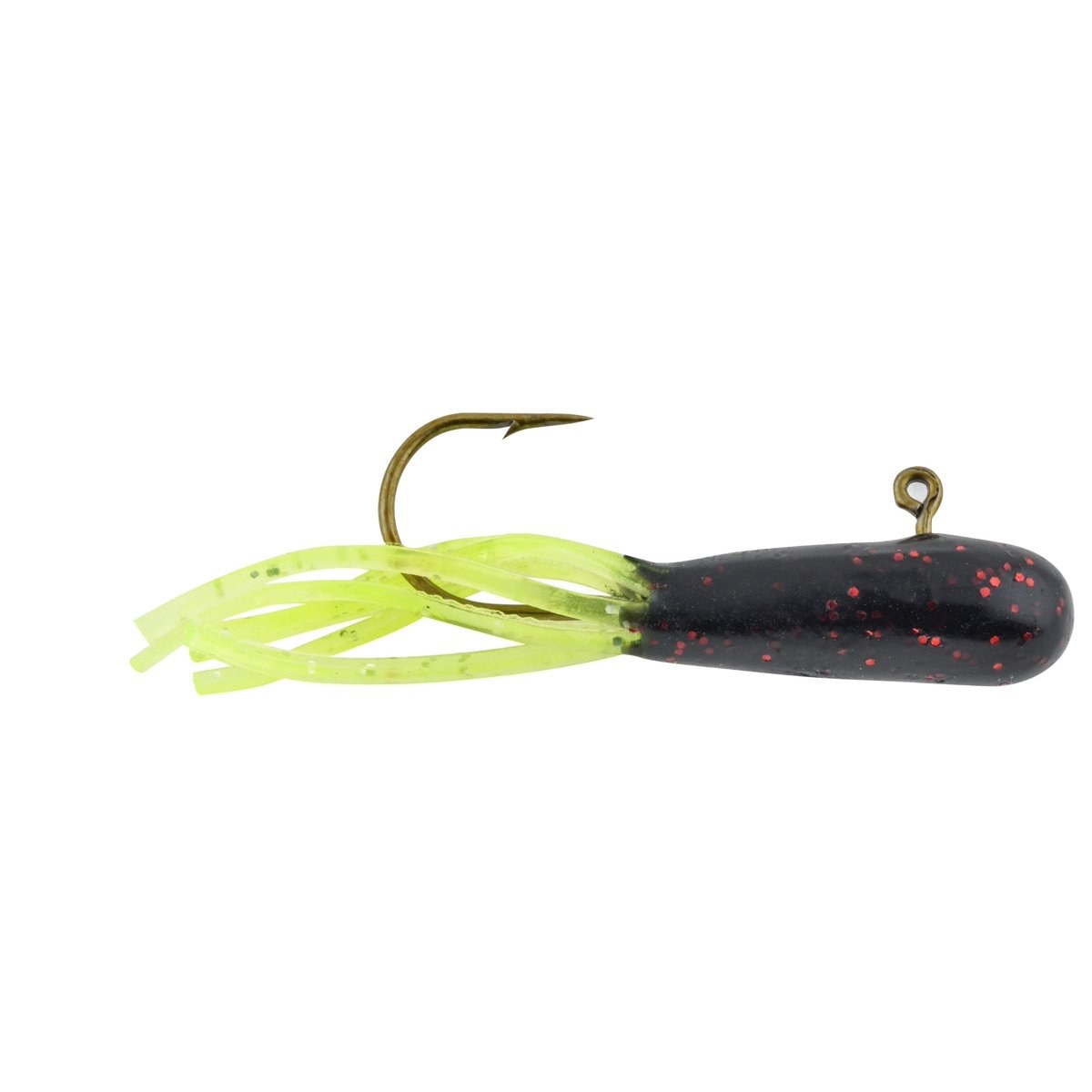 Apex Tackle Rigged Salt Tubes Freshwater Gamefish Soft Plastic Lure, Black/Chartreuse, 1 1/2", 5-pack