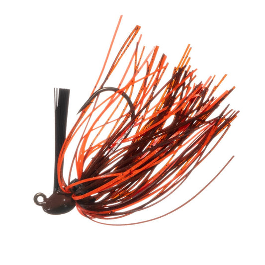 Arkie Lures Rattle Micro-Honed Hook Silicone Skirting Bass Jig Brown Orange ¼ oz.