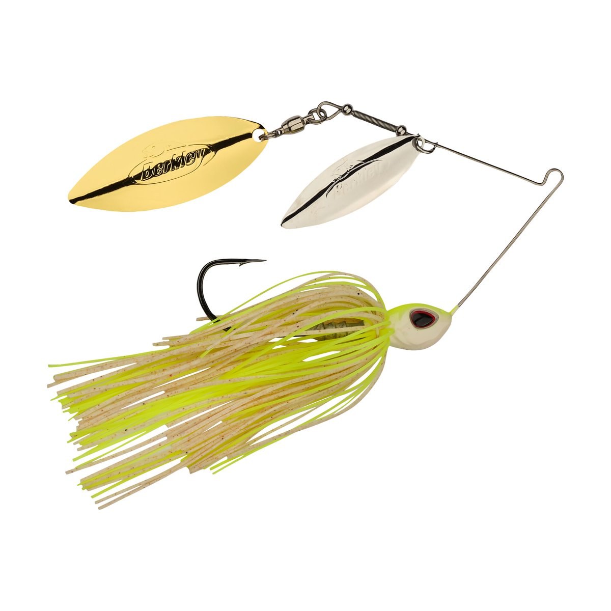 Berkley Power Blade Standard, Spinnerbaits, White Chartreuse/Silver + Gold (1 Count)