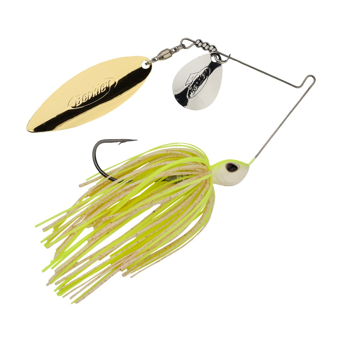 Berkley Power Blade Standard, Spinnerbaits, White Chartreuse/Silver + Gold (1 Count)